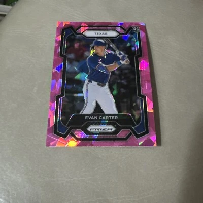 2024 Panini Prizm Pink Ice Prizm Rookie RC #274 Evan Carter Texas Rangers - Image 1 of 2