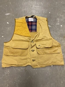 Vintage Bone Dry RedHead Hunting Brown Duck Canvas Vest Size Large - Picture 1 of 11