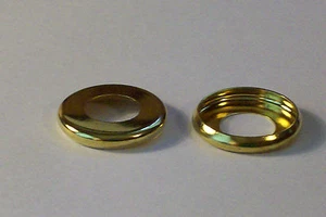 SET OF 2 BRASS PLATED 5/8" CHECK RINGS LAMP PART NEW 54242J - Picture 1 of 1