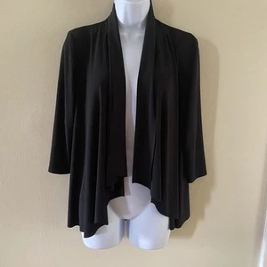 Vintage Black R & M Richards Size M Medium Open Cardigan Polyester Spandex Blend - Picture 1 of 12