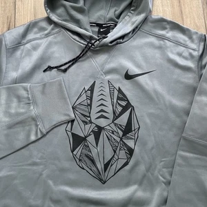 NEW Nike Football Hoodie Therma Fit Sweatshirt White Diamond Gray Fleece Sz 2XL - Picture 1 of 13