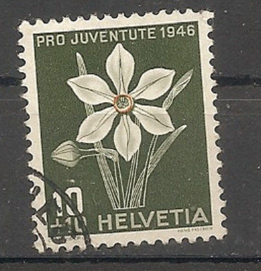Switzerland 1946 Semipostal Flower Narcissus used Scott#B159 - Image 1 of 1
