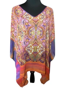 Susan Graver Women's Plus Size 2X Poncho Style Scarf Bohemian Blouse Top - Picture 1 of 6