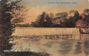Postal MA Northampton Paradise Falls Pond Hampshire Co. Massachusetts  - Imagen 1 de 2