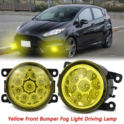2 件 LED 雾灯保险杠驾驶灯黄色适用于 2014 - 2015 年福特嘉年华 — 第 1/4 张图片