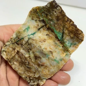 Malachite In Quartz Lapidary Slab For Cabbing Or Polishing - Picture 1 of 9