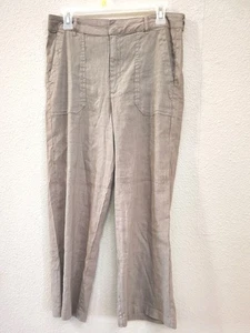 Kut From The Kloth kurze Hose weites Bein hoher Bund khaki Freizeit Größe 8 Leinenmischung - Bild 1 von 8