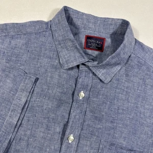 UNTUCKit Valente WR Shirt Men's X-Large Blue 100% Linen Short Sleeve Button Up - Picture 1 of 10