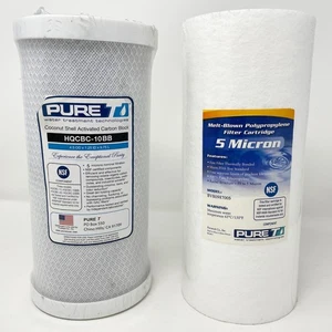 10" x 4.5" 1 : CTO HQCBC-10BB + 1 : Sediment 5 Micron BVB0987005 Pure T Filters - Picture 1 of 4