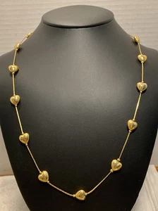 Schöne Trifari Vintage Halskette goldfarben Herzen  - Bild 1 von 5