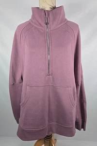 LULULEMON Scuba oversize scollo a imbuto mezza zip lavanda Lux nuovo con etichette taglia XL/XXL - Foto 1 di 23