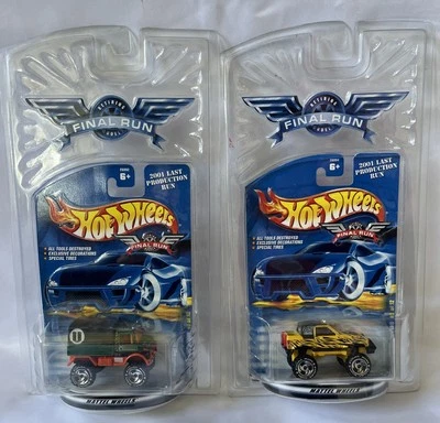 2001 HOT WHEELS FINAL RUN 3/12 GULCH STEPPER YELLOW & MERCEDES BENZ UNIMOG NEW - Image 1 of 4