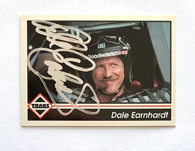 Dale Earnhardt NASCAR 1992 Traks #103 The Intimidator Autographed Signed - Image 1 of 4