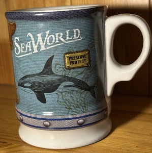 Sea World Souvenir - Protect Preserve - SHAMU Turtle Sharks Ceramic Coffee Mug - Picture 1 of 13