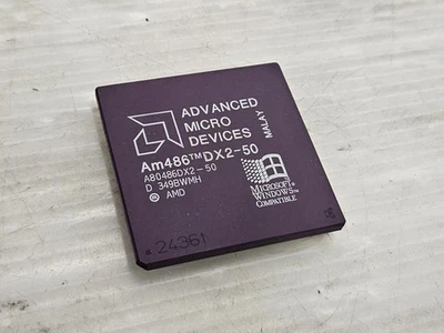 AMD Am486DX2-50, A80486DX2-50, 50MHz, 5V, Socket 2, 3, Vintage CPU, Working - Image 1 of 2