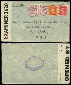 GB KG6 1941 CENSOR COVER...HARRISONS PERFINS on 4 STAMPS - Picture 1 of 1