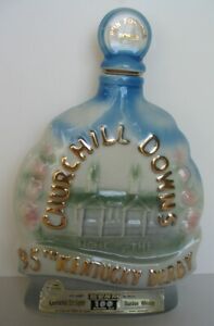 95th CHURCHILL DOWNS KENTUCKY DERBY ARISTIDES BEAM DECANTER GOLD TRIM PINK ROSES