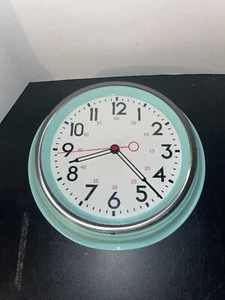 Reloj de Pared Cuarzo Manecillas Atómicas Estilo Industrial Retro Metal Azul Grupo Infiniti - Imagen 1 de 1