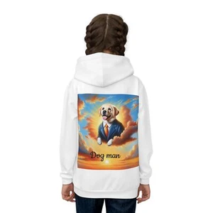 Dog Man Children's Hoodie, Cute Kids Sweatshirt, Dog Lover Gift, Fun Animal - Picture 1 of 5