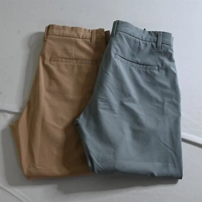 Lote 2 Pantalones Cortos Primo 30 Gris Khak Para Hombres Delgados Rendimiento Puño con Cremallera Golf Jogger Foto 1 de 4