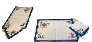 Vintage GUCCI Linen Placemats+Napkins Set/2 V. Accornero Floral - Picture 1 of 10
