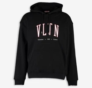 £850 VALENTINO GARAVANI “VLTN” Black Hoodie Sweatshirt Size Large- Made In Italy - Picture 1 of 6
