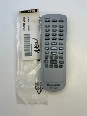 Magnavox RC-3004 Remote Control, Gray - OEM NOS for DVD Player MDV435 MDV436 - Image 1 of 3