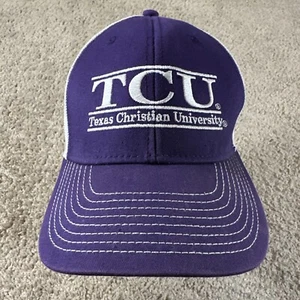 TCU Horned Frogs Trucker Hat Cap Adult Purple Snapback Split Bar The Game - Picture 1 of 9