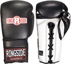 Ringside IMF Tech Lace-Up Sparring Boxing Gloves 16-Ounce, Black