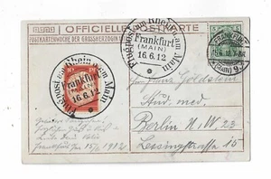 Deutschland 1912 frühe Luftpost 16.6.12 auf "königlicher" Postkarte mit einer einzigen CL2 ss - Bild 1 von 2