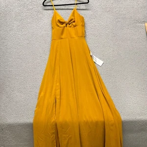 Dress The Population Dress Womens M Honey Yellow Cambria Maxi V Neck - Picture 1 of 11