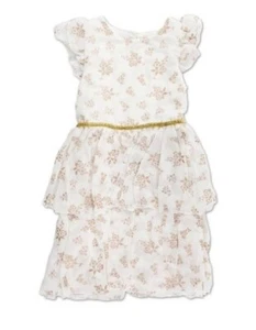 Nanette Lepore Little Girls Glitter Floral Print Dress Size 6 - Picture 1 of 1