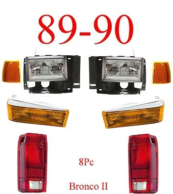 89 90 Ford Bronco II 8 piezas Kit de luces de cabeza con estacionamiento, luces laterales y luces traseras! Foto 1 de 2