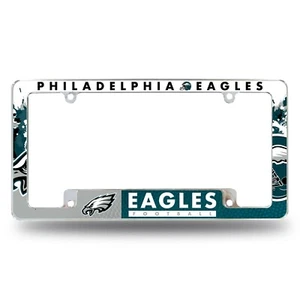 Philadelphia Eagles Chrome ALL OVER Premium License Plate Frame Cover Truck Car - Picture 1 of 1