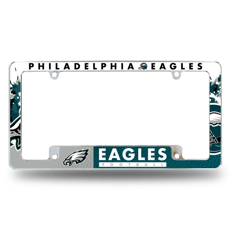 Philadelphia Eagles Chrome ALL OVER Premium License Plate Frame Cover Truck Car - Image 1 of 1