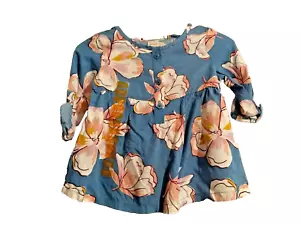 12 Monate Carter Mädchen blau Blumen Langarmshirt - Bild 1 von 4