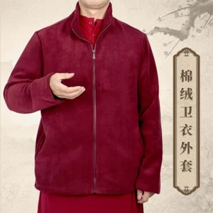 Autunno Inverno Shaolin Monaco Kung Fu Buddista Peluche Cappotto Meditazione Tai Chi Tuta - Foto 1 di 21