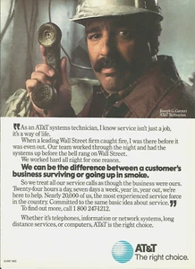 1985 AT&T Telephone Systems Technician Joseph G Curreri vintage Print AD - Imagen 1 de 1