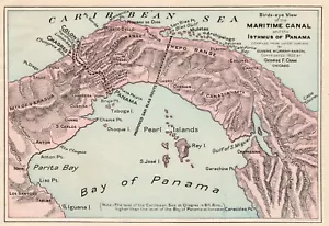 Antike Panamakanalkarte George Cram Karte des Panamakanals 2218 von 1903 - Bild 1 von 3