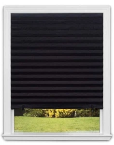 6pk- Redi Shade No Tools Orig Blackout Pleated Paper Shade Black, 36 in x 72 in - Picture 1 of 6