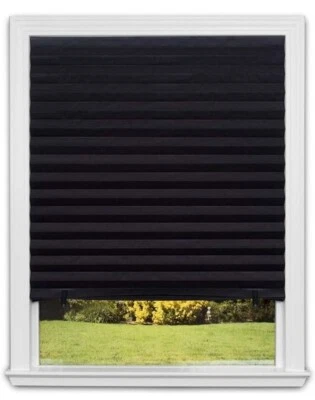 6pk- Redi Shade No Tools Orig Blackout Pleated Paper Shade Black, 36 in x 72 in - Image 1 of 4