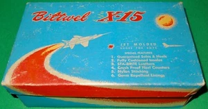 Tenis antiguas moldeadas por chorro Sears Biltwel X-15 caja de zapatos vacía, publicidad espacial - Imagen 1 de 8