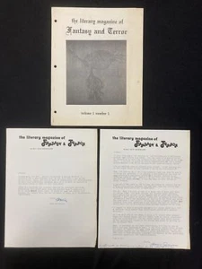 The Literary Magazine of FANTASY & TERROR #1 w/ SIGNED letter Salmonson c. 1973 - Imagen 1 de 8