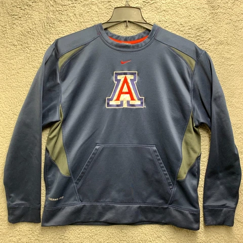 Nike Arizona Wildcats Crewneck Sweatshirt Mens Large Therma Fit Center Swoosh Cover