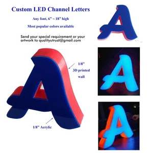 Custom Channel Letter Logo, Outdoor or Indoor Sign, Front Open, Easy Mount - Picture 1 of 11