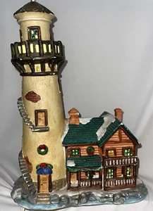 Lighthouse Figurine Dickens Collectible 1998 Ceramic Lighted Inline Switch 11 in - Picture 1 of 23