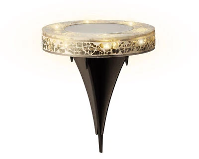 LED Solar Bodenleuchte 11x13cm Kunststoff Glas Mosaik Solarleuchte Garten - Bild 1 von 4