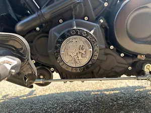 Sexy Hot Aluminum Hobo Buffalo Nickel Coin Indian Scout Motorcycle Stator Cover - Picture 1 of 5