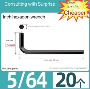 20pcs 5/64 " Allen Wrench Hex Key L Shaped Long Arm CR-V Repairing Tool 1.98mm - Picture 1 of 2