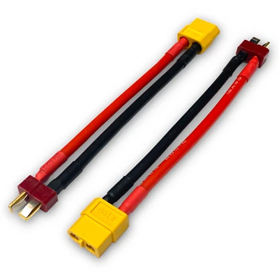 ✅ 2 XT60 Female auf T-Dean T-Stecker 10cm Lipo Akku Battery Adapter Adapterkabel - Bild 1 von 4